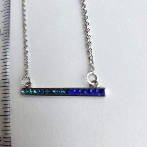 Paparazzi Silver Necklace with Blue Accents